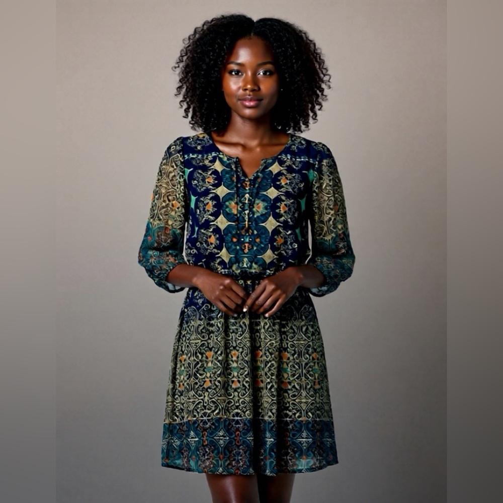 BeBop Multicolor Patterned Mini Dress